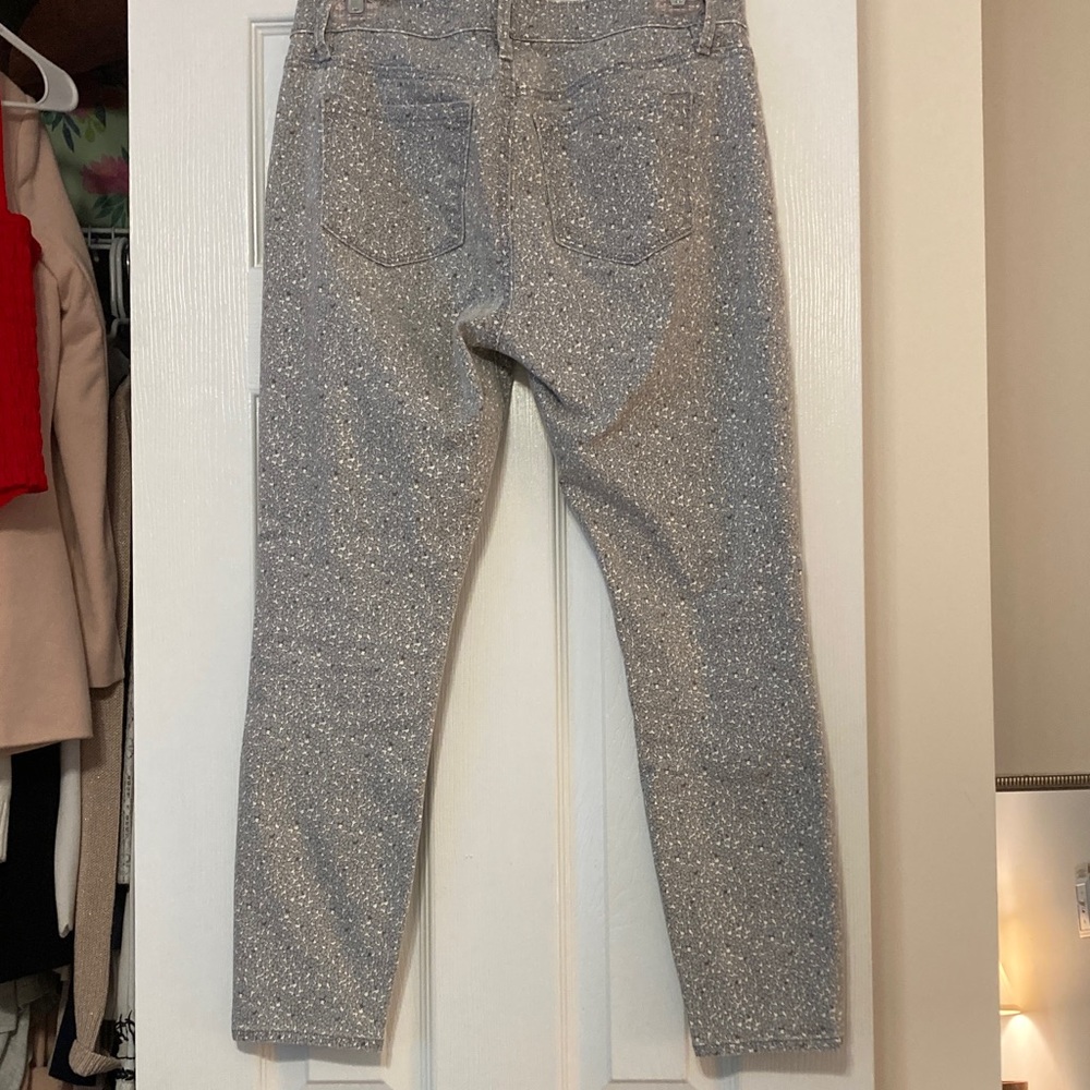 LOFT Light Blue Patterned Knit Top - Picture 3 of 4